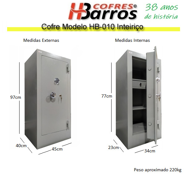 Cofre comercial dupla porta - Cofres H. Barros Sarandi PR
