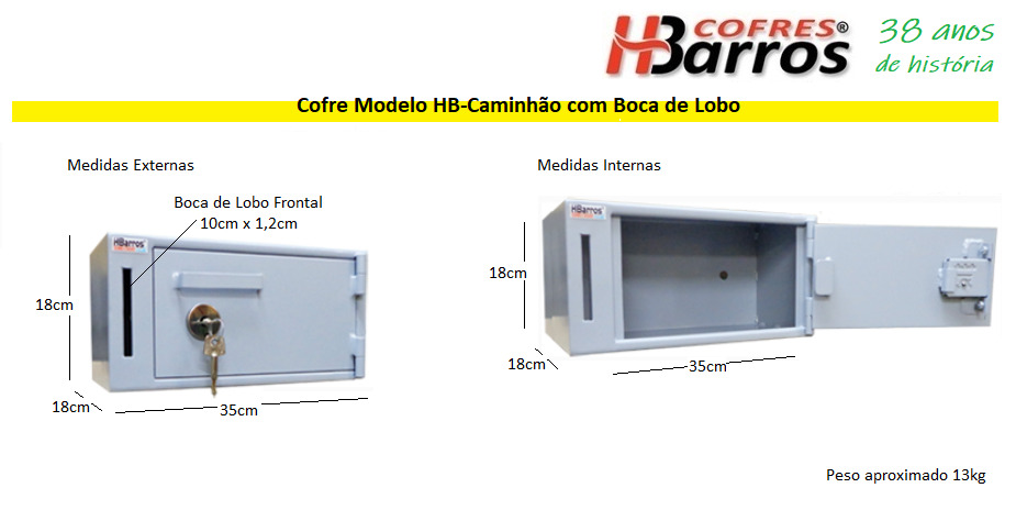 Cofre institucional reforçado - Cofres H. Barros Sarandi PR