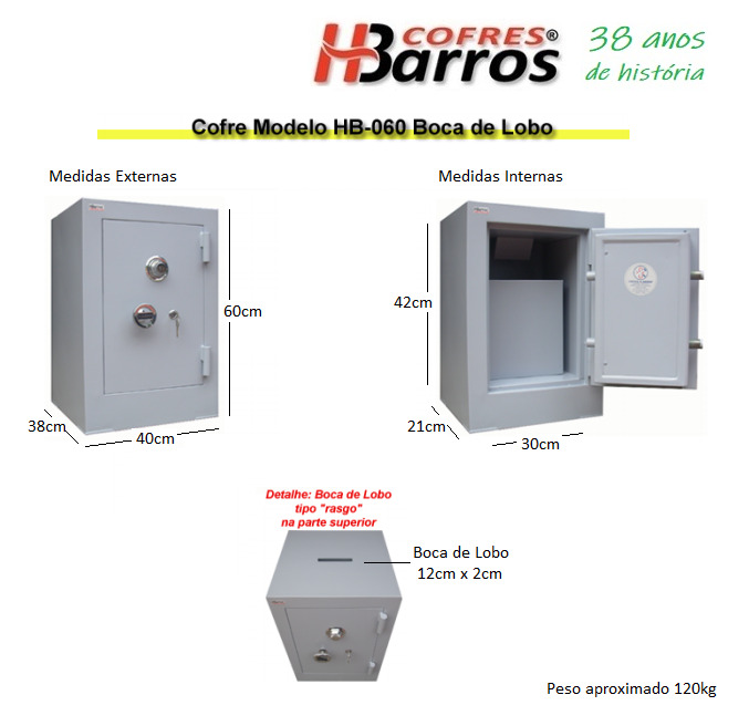 Cofre bancário pesado - Cofres H. Barros Sarandi PR