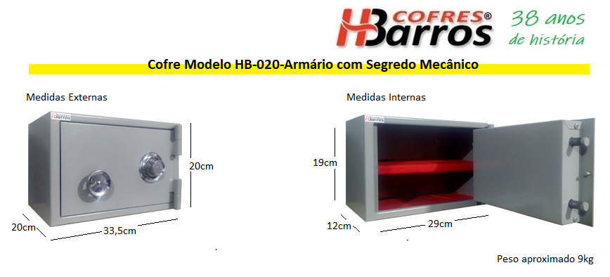 Cofre certificado para armas - Cofres H. Barros Sarandi PR