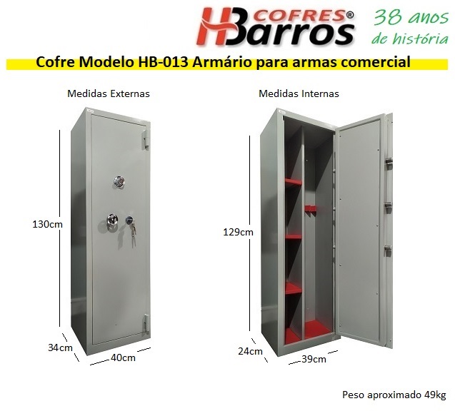 Cofre reforçado para armamento - Cofres H. Barros Sarandi PR