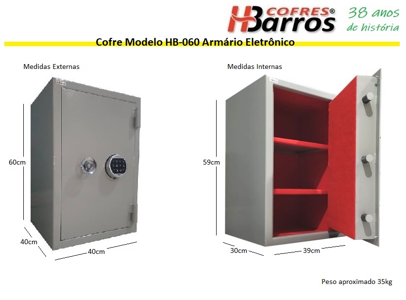 Cofre biométrico eletrônico - Cofres H. Barros Sarandi PR